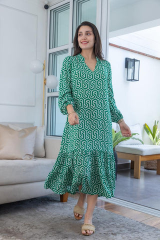 Vestido Antonella - verde estampado